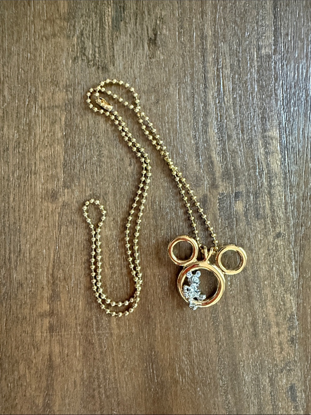 Disney Gold-Tone Mickey Pendant Necklace